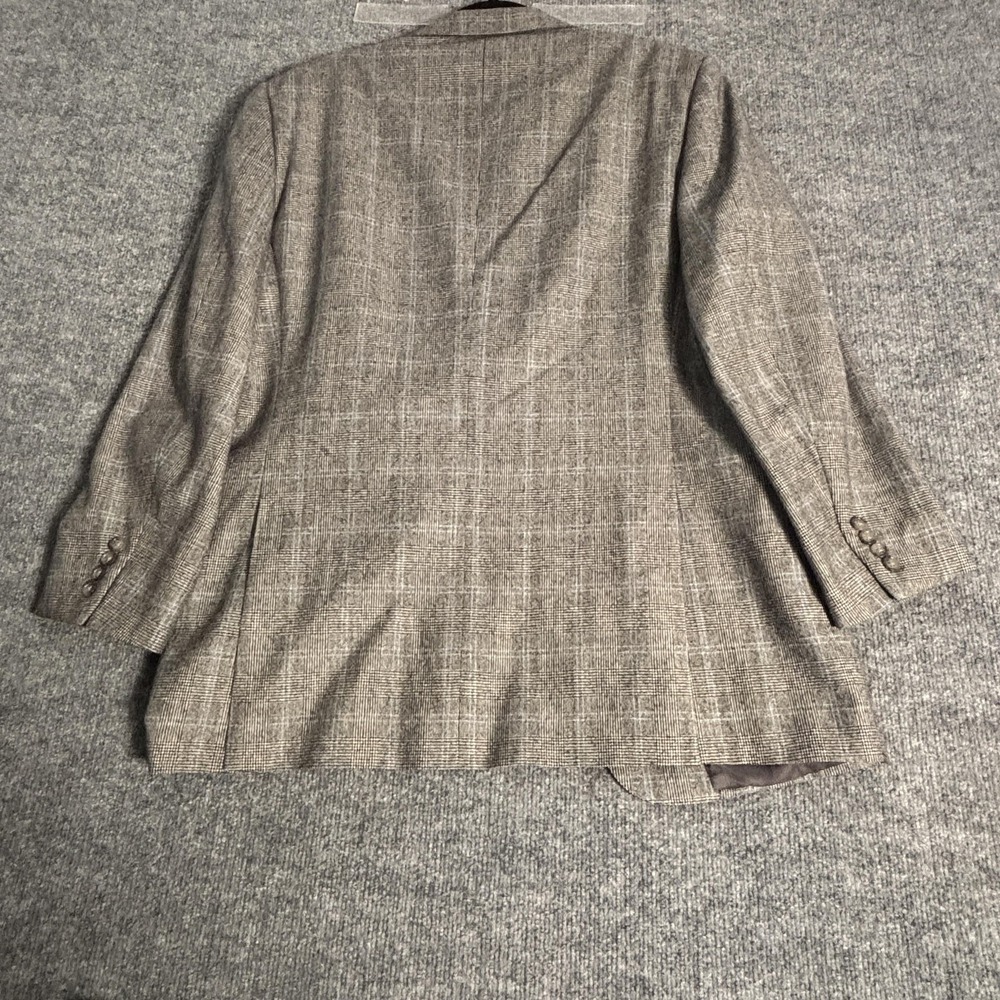 Ermenegildo Zegna Sport Coat Mens 42R Gray Glen Plaid Wool Cashmere 2 Button - Picture 3 of 16
